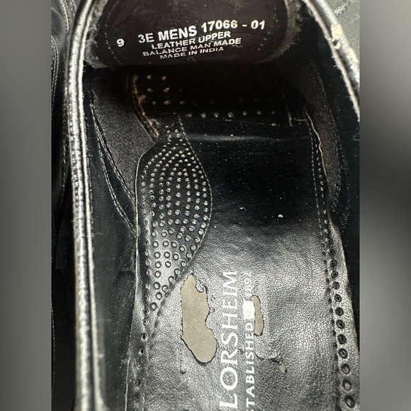 FLORSHEIM Men's Lexington Wing-Tip Oxford size 9 EEE Black Leather - Picture 9 of 10
